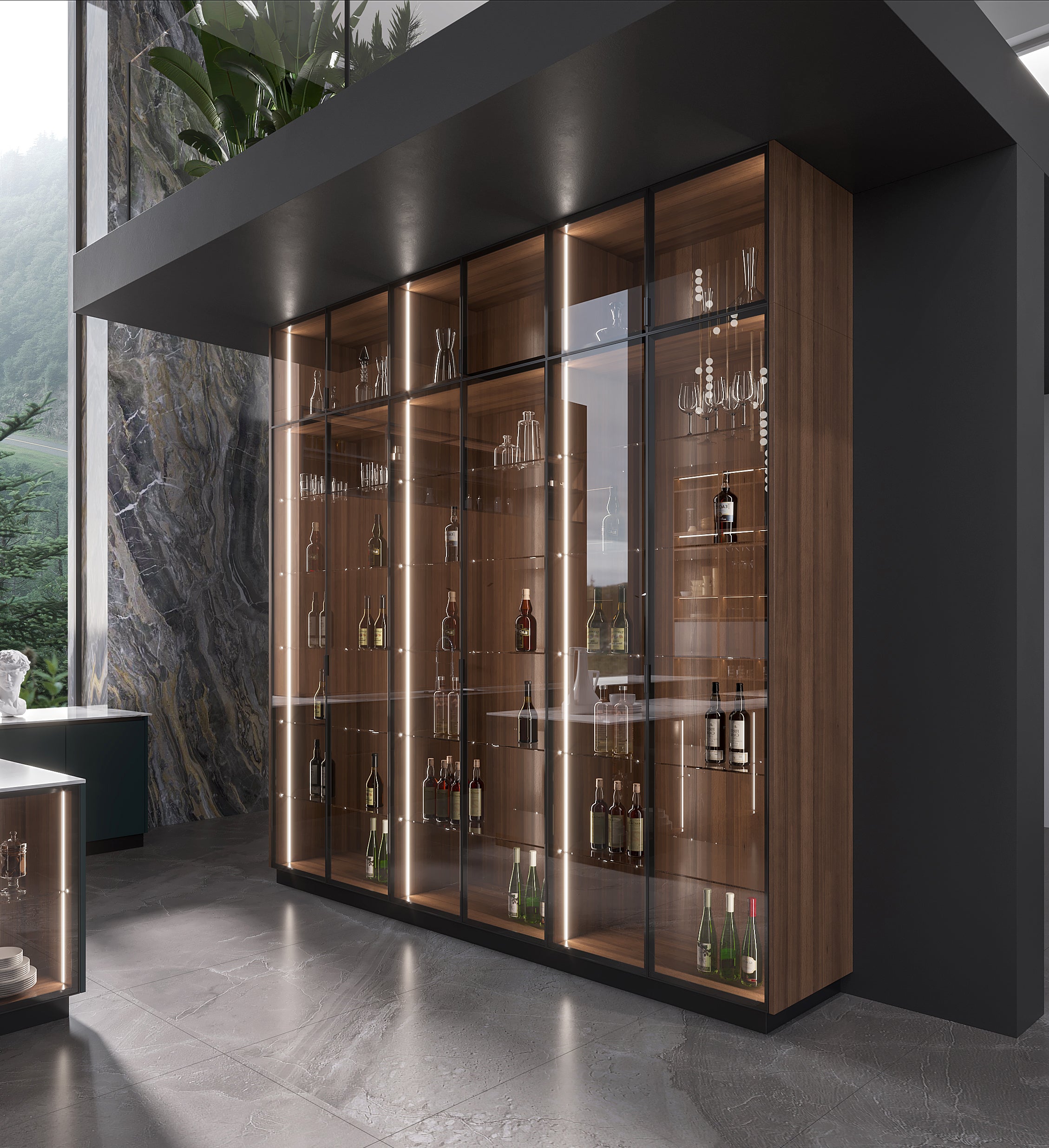 APlus Interior x Oppolia – PrestigeGlass Kitchen Lounge