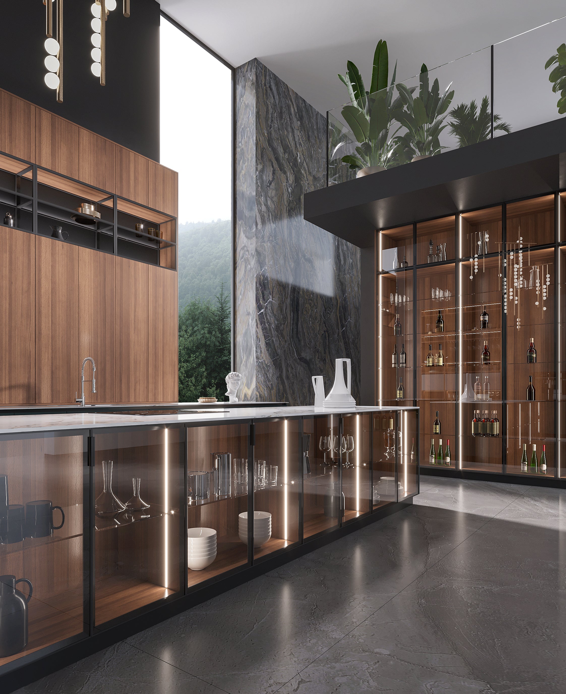 APlus Interior x Oppolia – PrestigeGlass Kitchen Lounge
